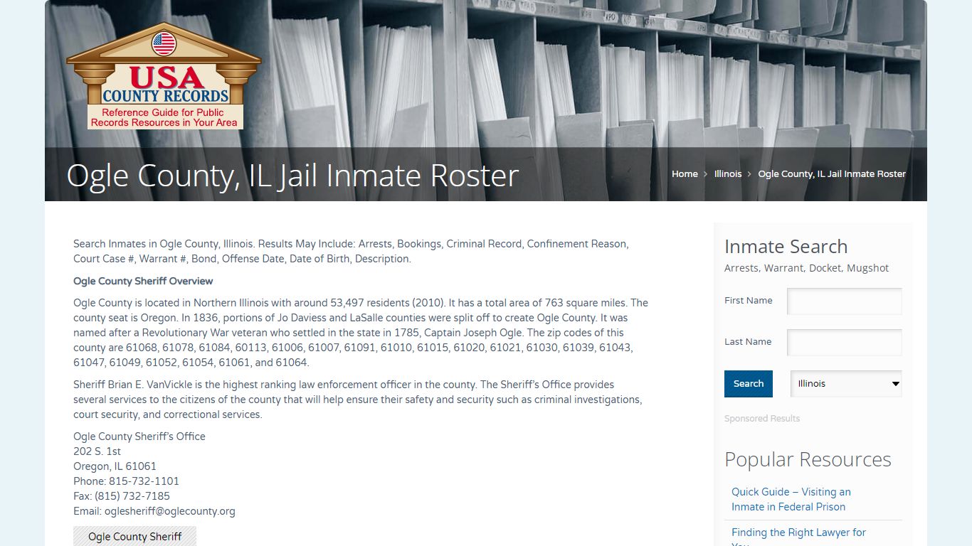 Ogle County, IL Jail Inmate Roster | Name Search